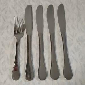 Dansk Silhouette 4 Modern Solid Dinner Knives 1 Salad Fork Stainless Steel Japan